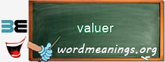 WordMeaning blackboard for valuer